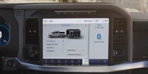Digital screen displaying smart hitch graphics for the 2024 Ford F-150 | Lanham, MD