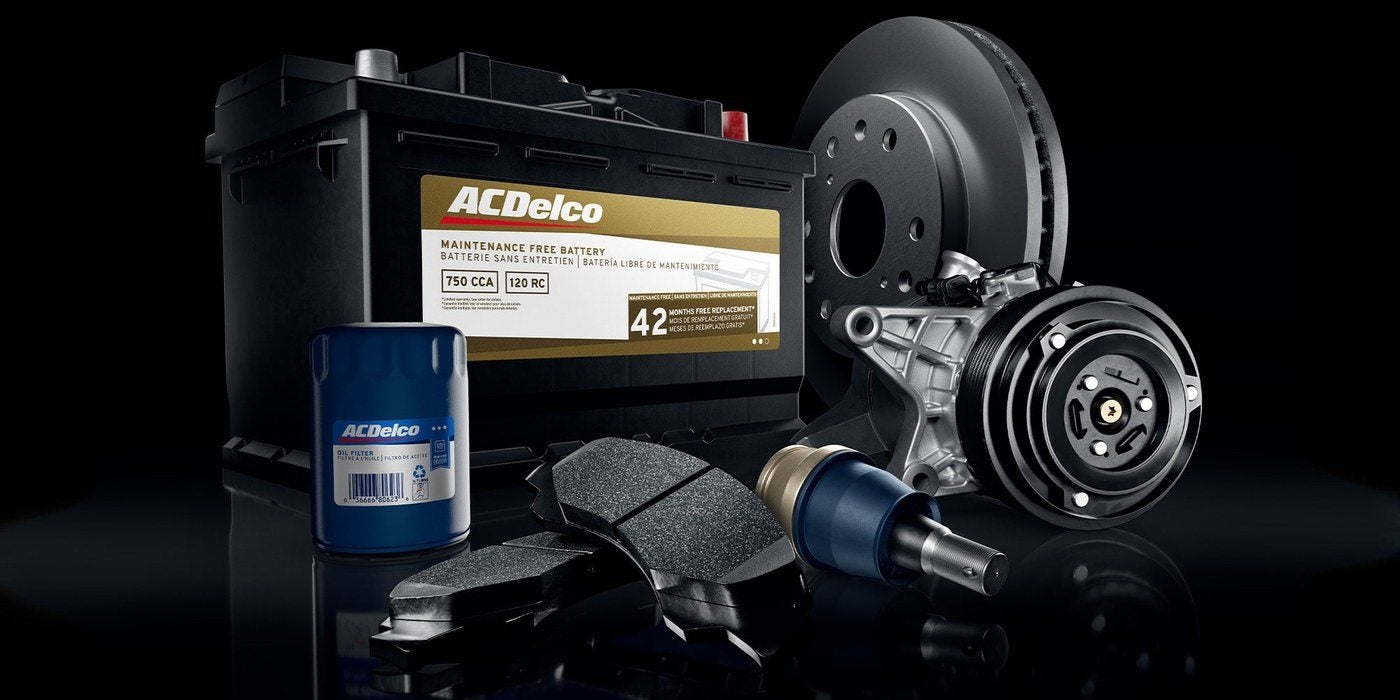 Battery, brake and filter parts on the counter at the Holiday CDJR parts department in Graham
