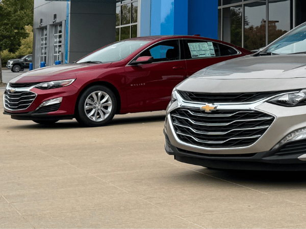Chevy Malibu outside Crain Chevrolet