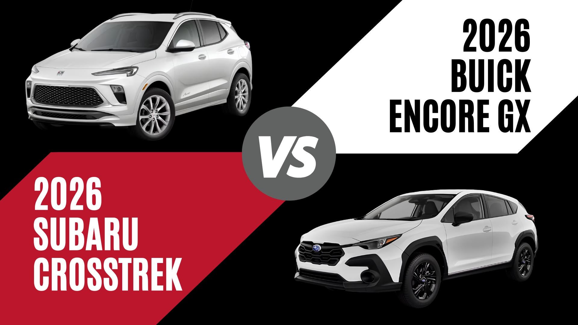 2026 Buick Encore GX and Subaru Crosstrek comparison highlighting AWD capability, comfort, and compact SUV technology in Conway Arkansas
