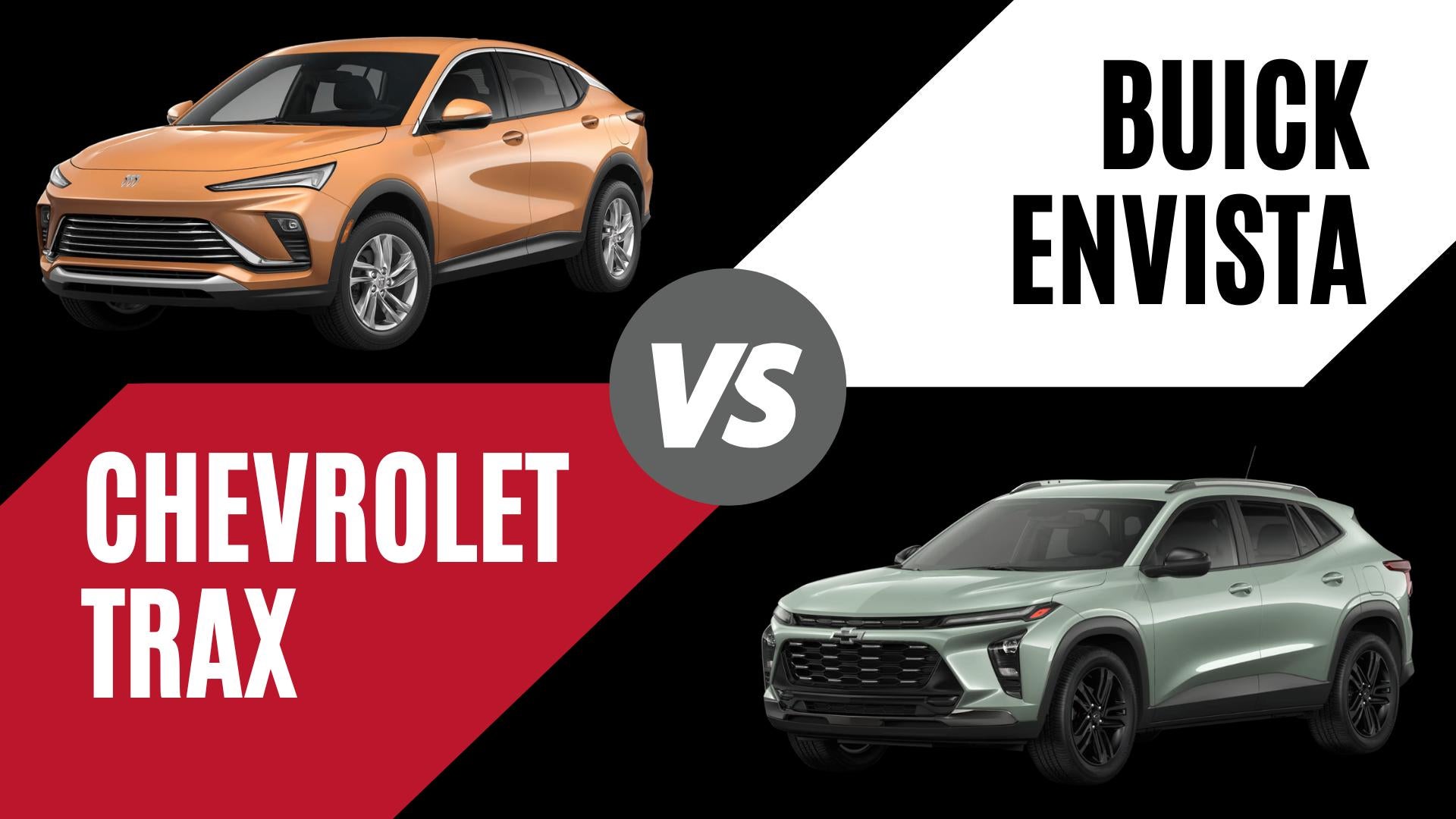2026 Buick Envista and Chevy Trax subcompact SUVs compared side by side for drivers in Conway Arkansas