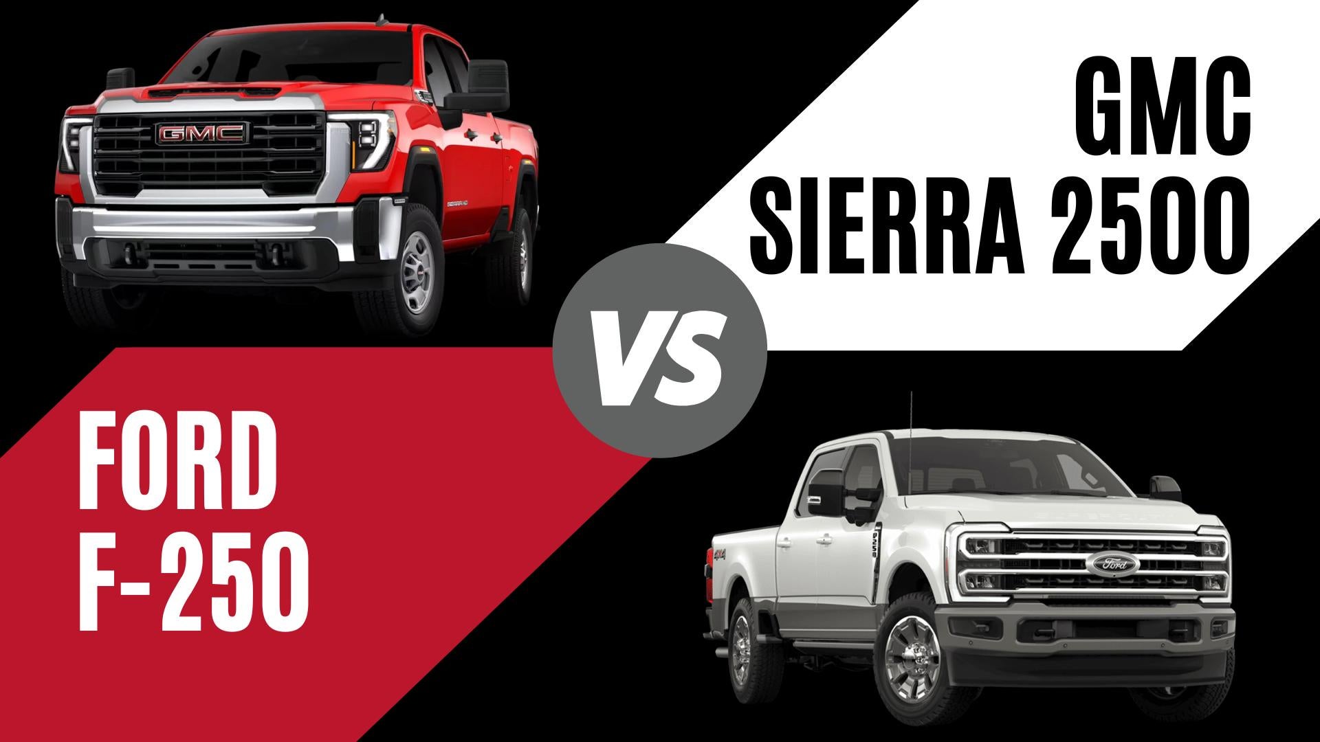 2026 GMC Sierra 2500 and Ford F-250 heavy duty trucks compared side by side in Conway Arkansas