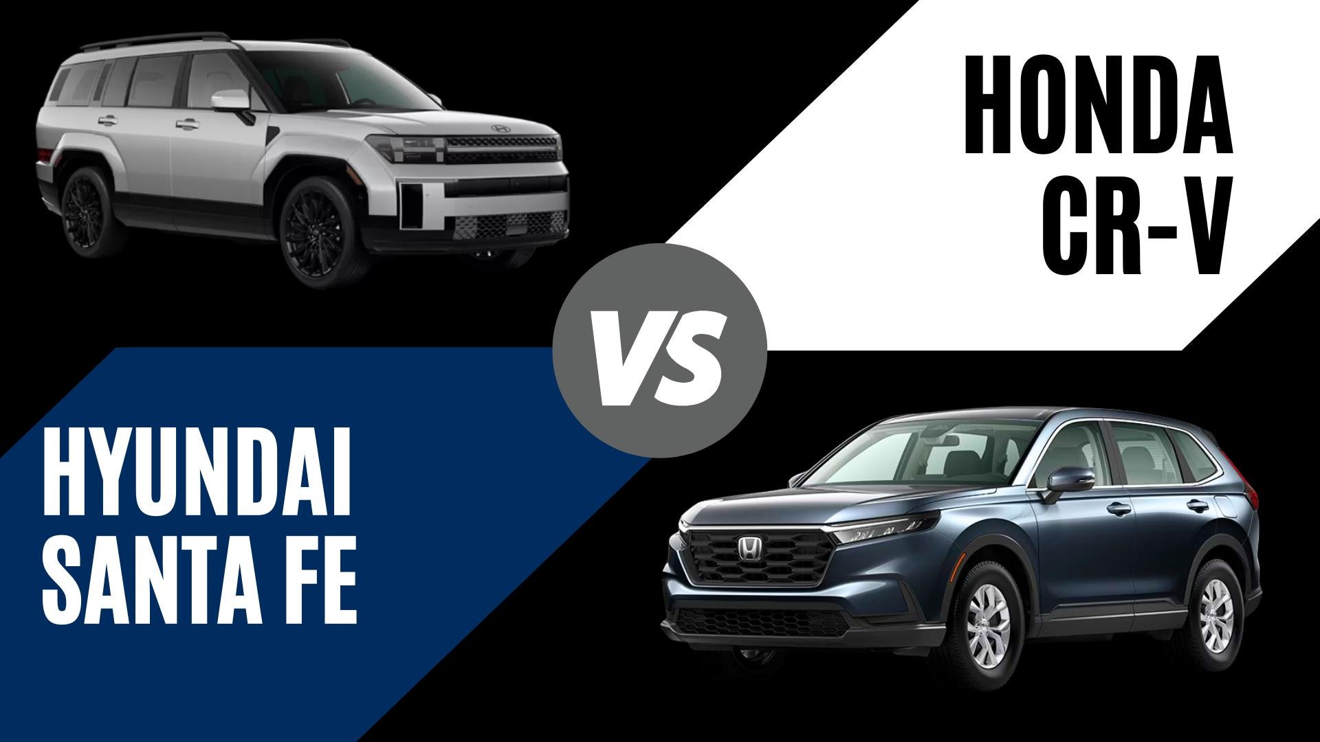 Side-by-side comparison of 2026 Hyundai Santa Fe and Honda CR-V SUVs for North Little Rock, Arkansas drivers