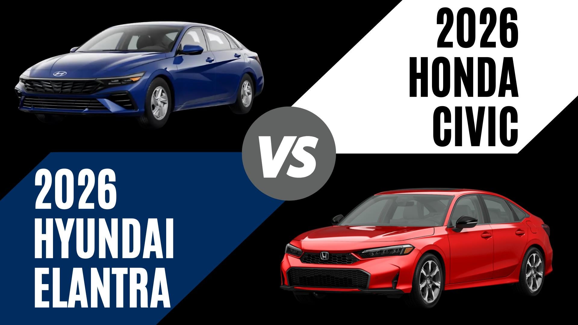 2026 Hyundai Elantra and Honda Civic comparison highlighting technology, efficiency, safety, and ownership value in North Little Rock