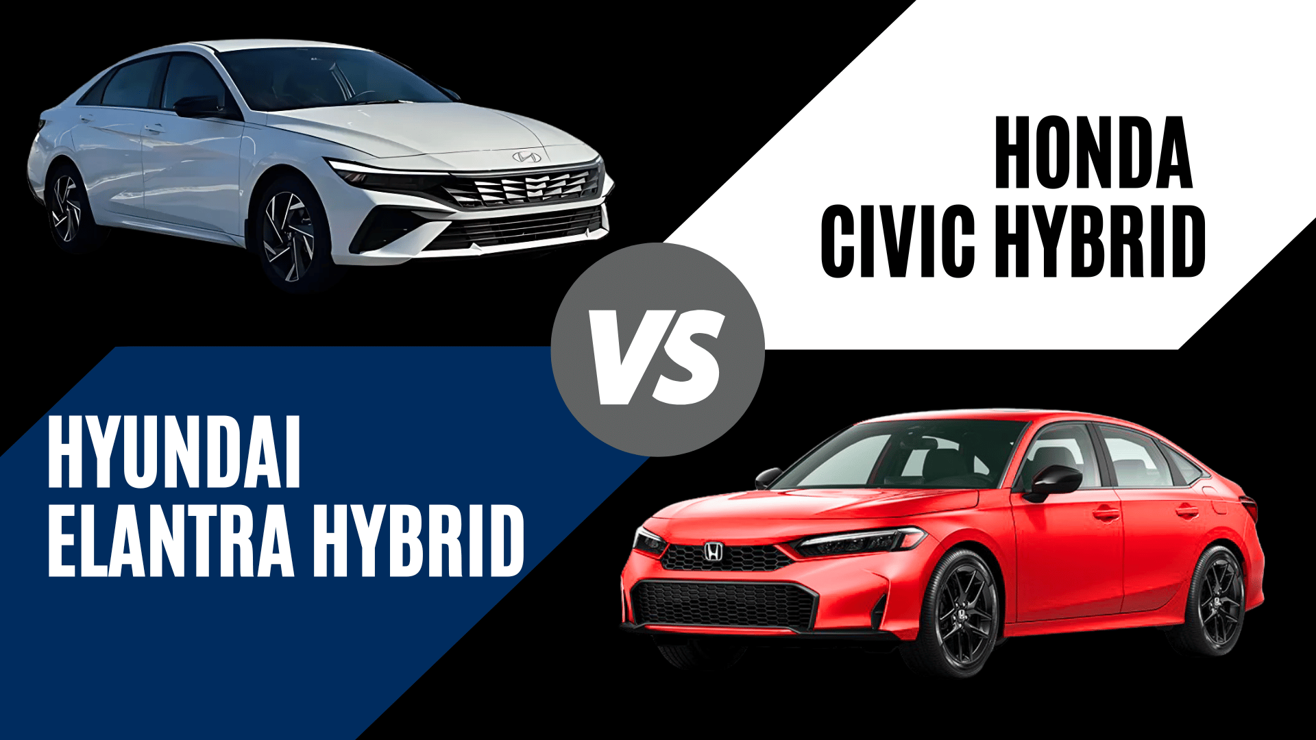 2025 Hyundai Elantra Hybrid vs 2025 Honda Civic Hybrid comparison graphic for Crain Hyundai of North Little Rock