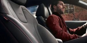 A man sitting inside of a 2021 Hyundai Elantra. | Hyundai dealer in Fort Smith, AR.