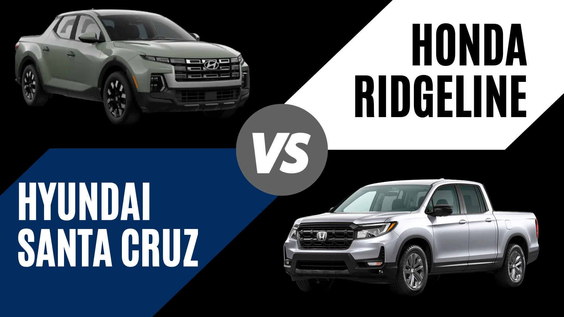 2026 Hyundai Santa Cruz vs 2026 Honda Ridgeline comparison graphic in Fort Smith, AR