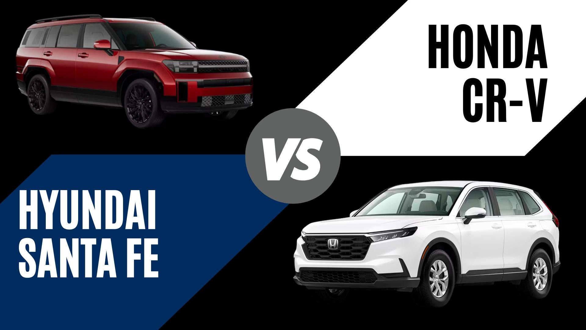 Side-by-side comparison of 2026 Hyundai Santa Fe and 2026 Honda CR-V SUVs in Fort Smith Arkansas