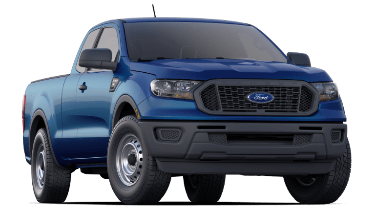 Blue 2019 Ford Ranger XL on a transparent background