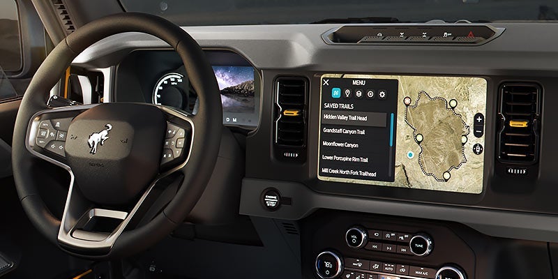 Dashboard view of a 2021 Ford Bronco. | Ford dealer in Jacksonville, AR