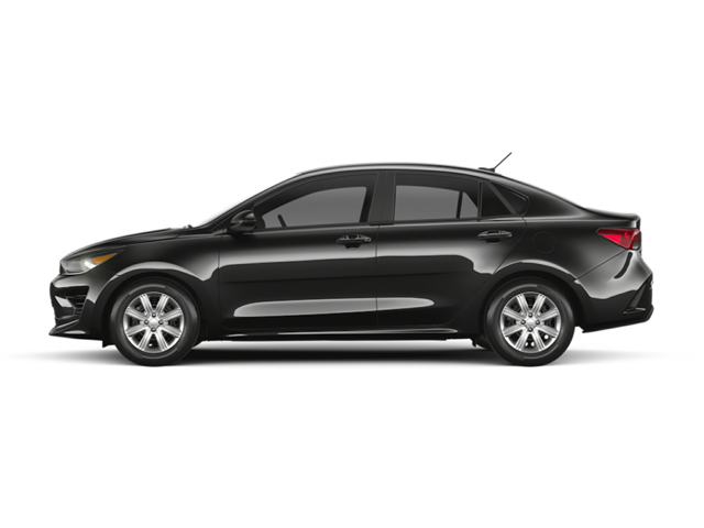 Profile view of a black 2023 Kia Rio. | Kia dealer in Sherwood, AR.