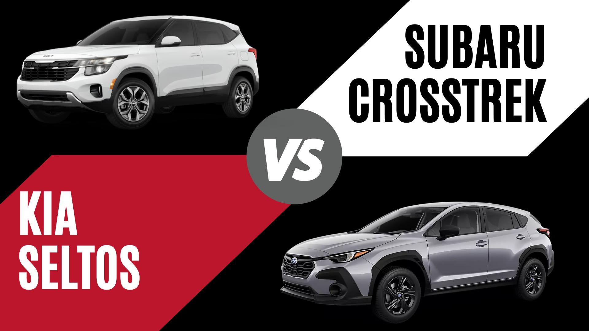 2026 Kia Seltos and Subaru Crosstrek comparison showing SUV features, AWD capability, and MPG in Sherwood, Arkansas