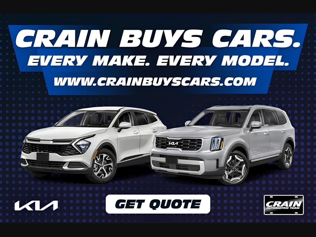 Crain Buys Cars promotional graphic with Kia vehicles