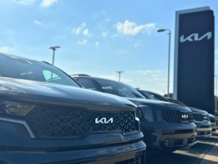 Sign outside Crain Kia of Conway