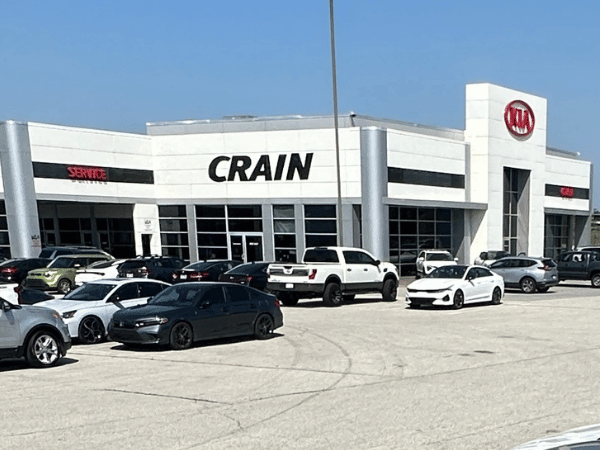 Outside Crain Kia of Bentonville