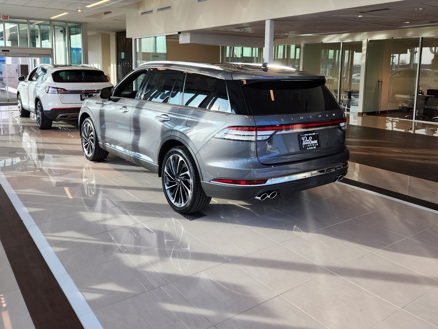 Gray Lincoln Aviator on display in the showroom at Dave Sinclair Lincoln St. Peters