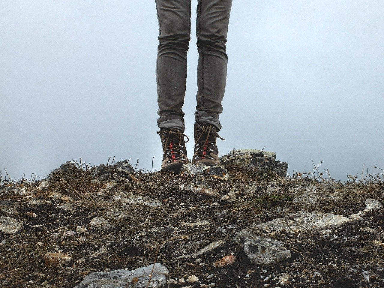 person with hiking boots