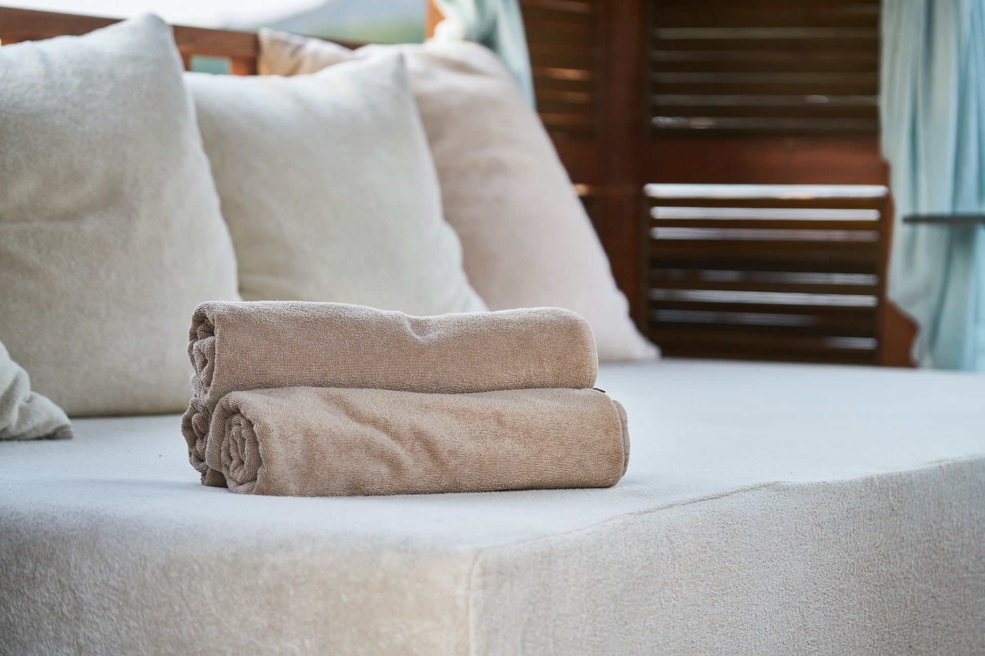 hotel bed and towels