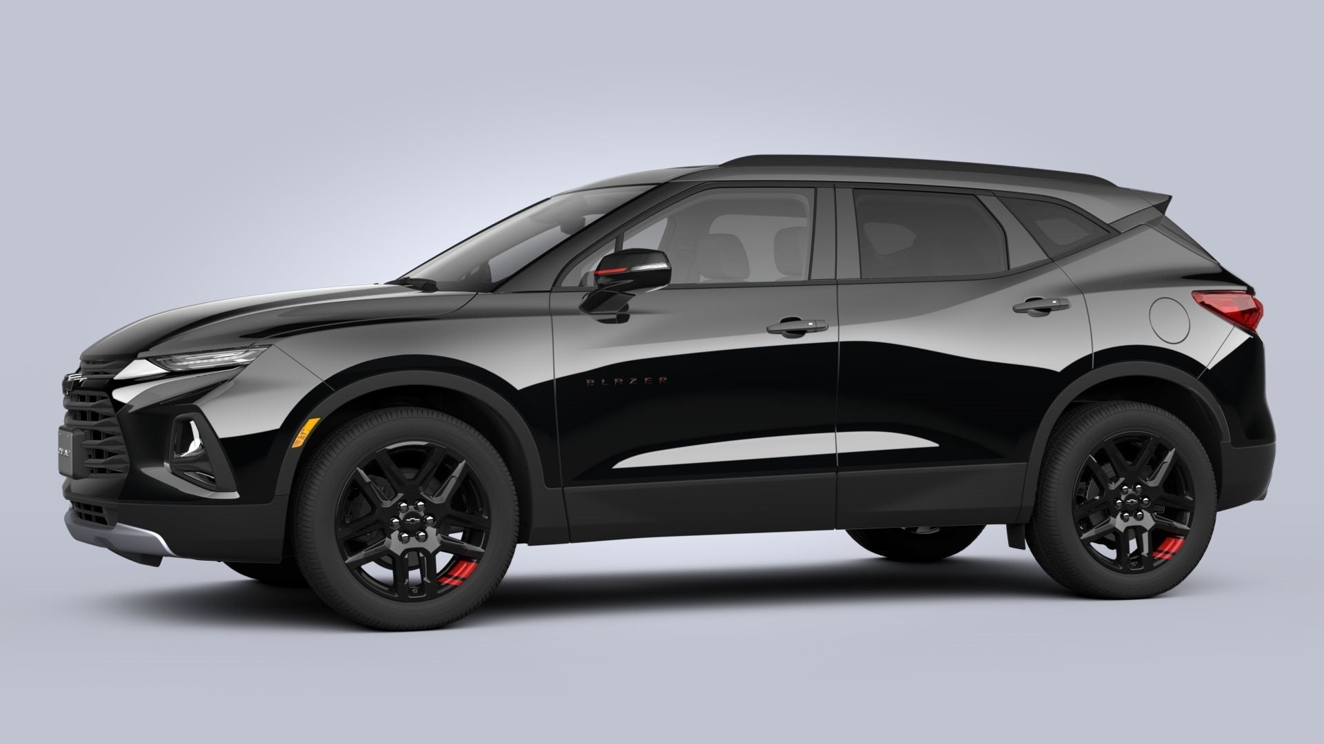 black 2021 chevy blazer left angle view