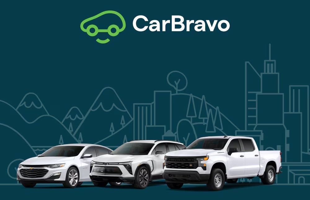 Chevrolet vehicles underneath the CarBravo logo