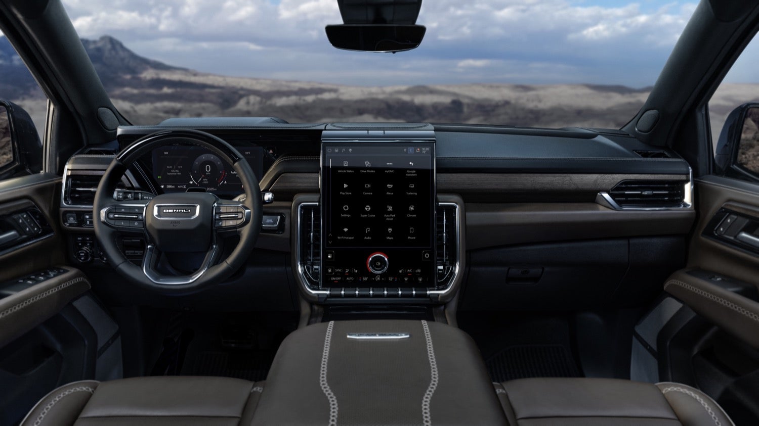 2025 GMC Yukon Denali interior with large display screen