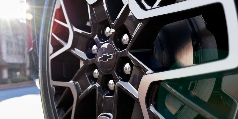a close of of a 2025 Chevrolet Blazer tire