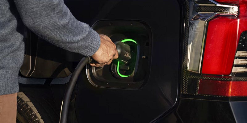 Chevrolet EV Charging Port Plugged In
