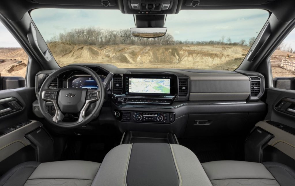 View of the 2024 Chevy Silverado HD ZR2’s interior.