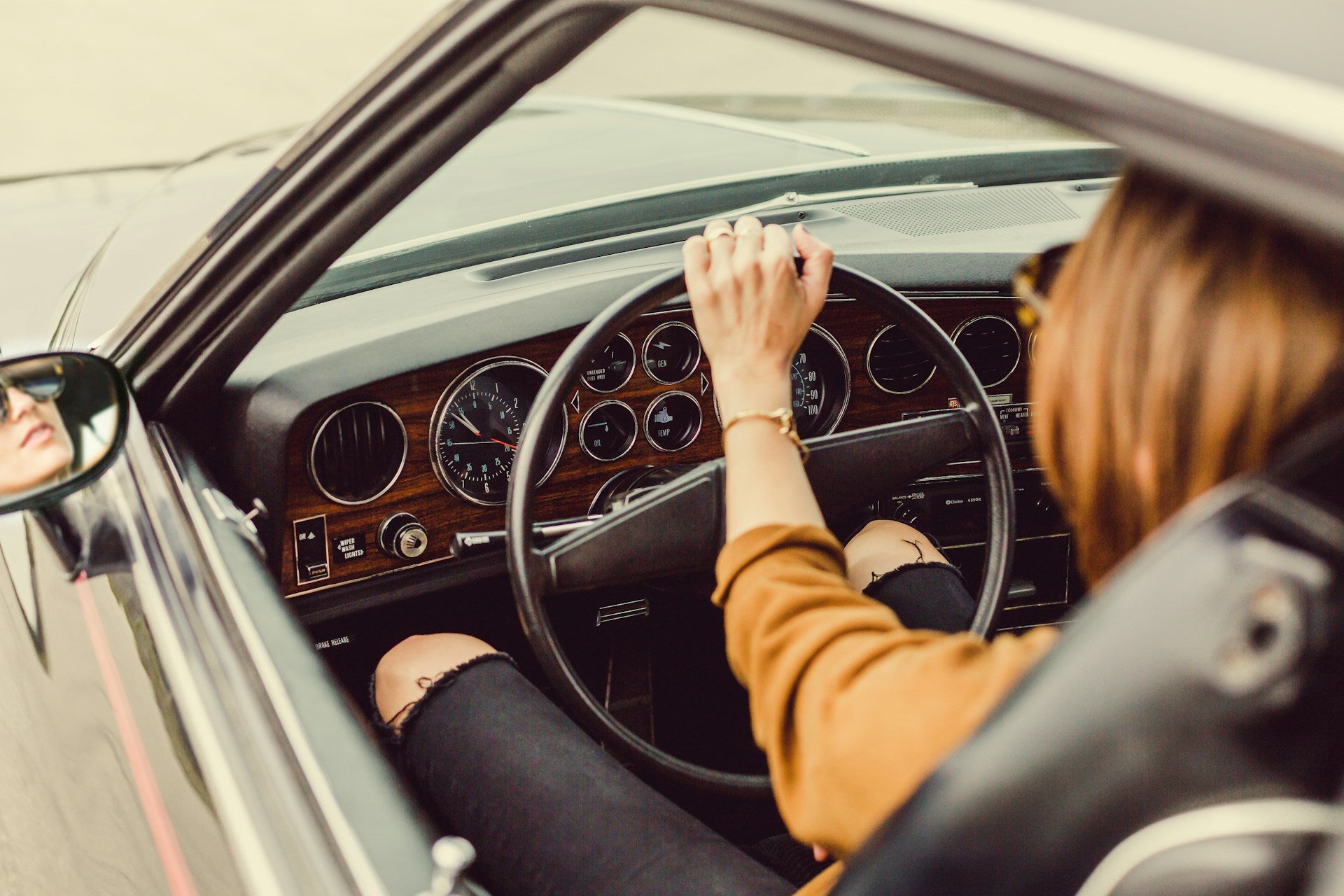 A person learning to drive