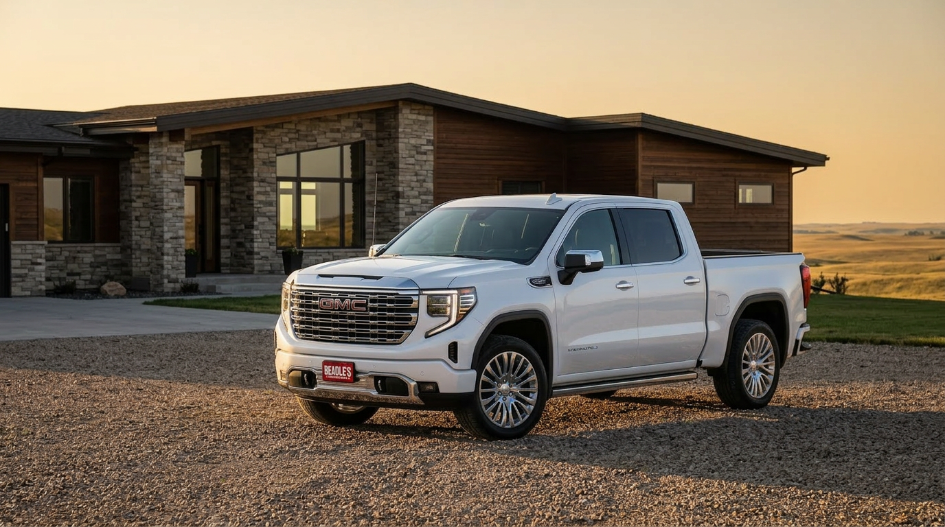 2026 GMC Sierra 1500 Denali trim lineup showing exterior badging and premium features