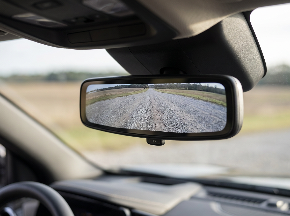 Rear Camera Mirror in use on the 2027 Chevrolet Equinox showing an unobstructed camera view behind the vehicle