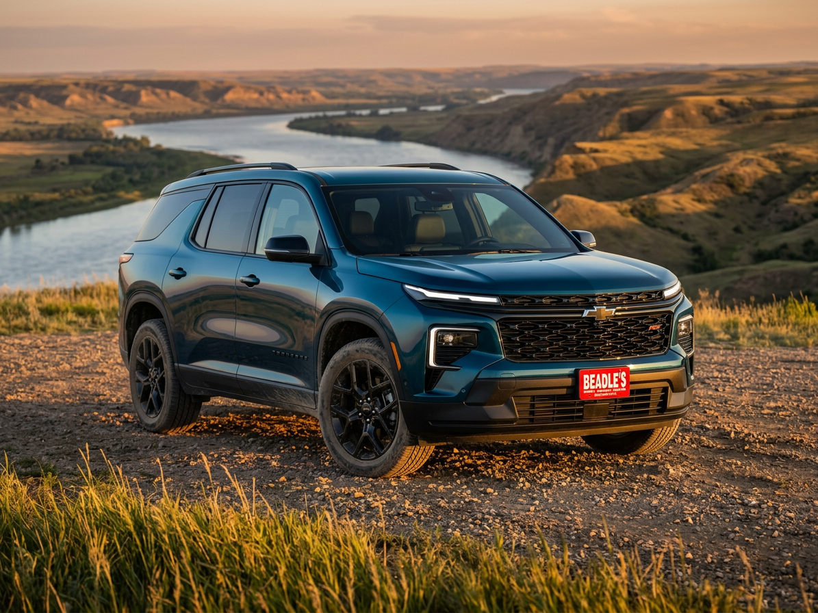 2026 Chevrolet Traverse on South Dakota highway towing ready