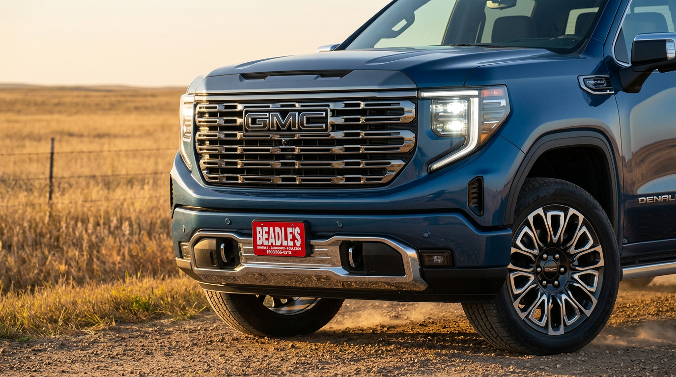 2026 GMC Sierra 1500 Denali interior showing premium materials and technology