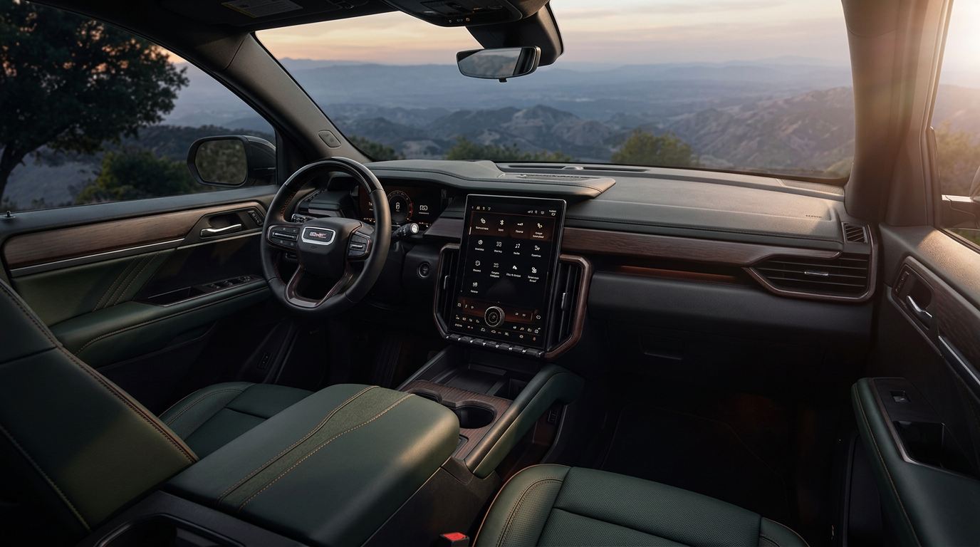 2026 GMC Acadia interior with three rows of seating and family cargo space