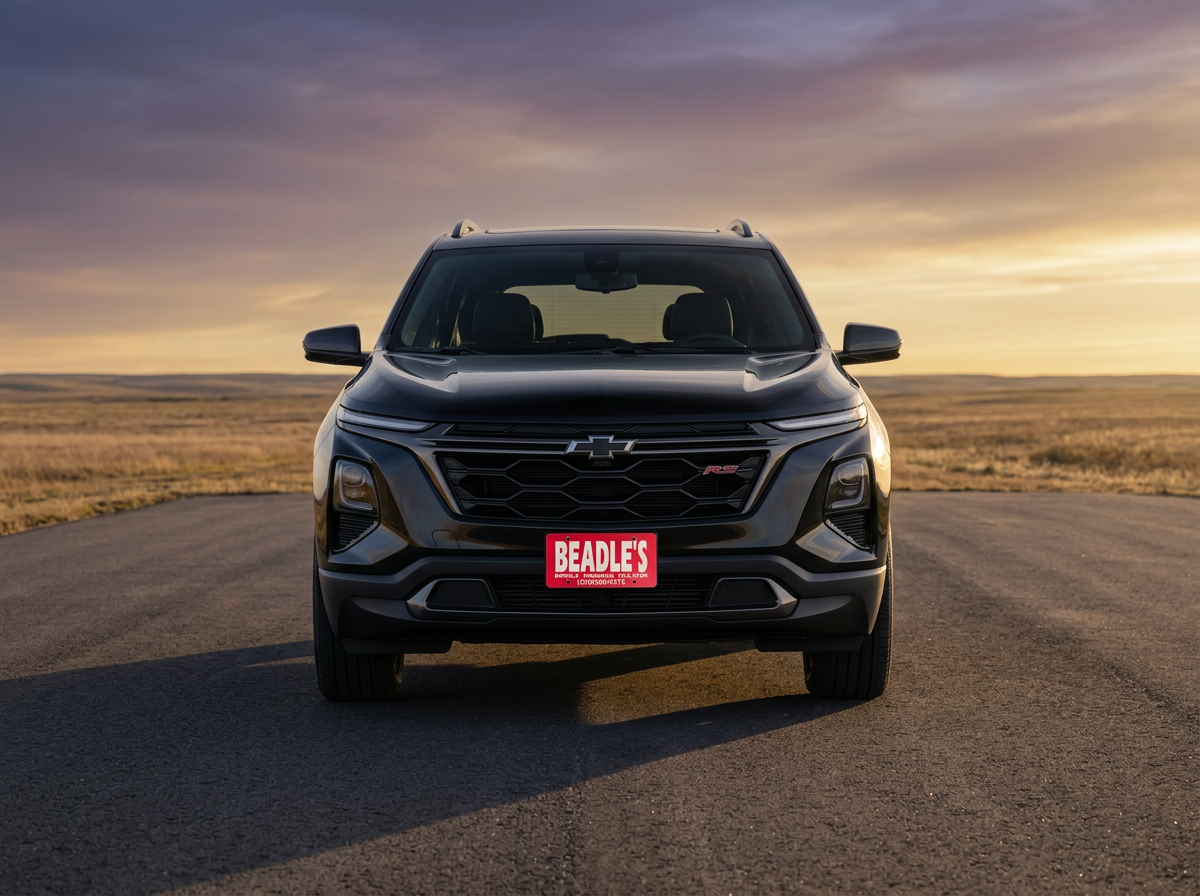 2027 Chevrolet Equinox front three-quarter view on a dealership lot in Mobridge, South Dakota