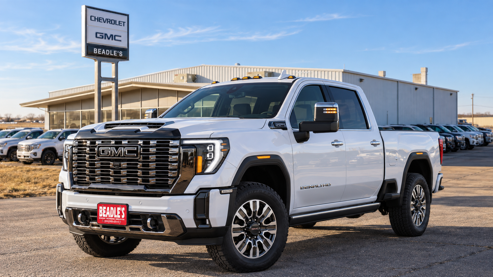 2026 GMC Sierra 2500 HD Denali Ultimate in Glacier White Tricoat at Beadle Chevrolet GMC in Mobridge, South Dakota