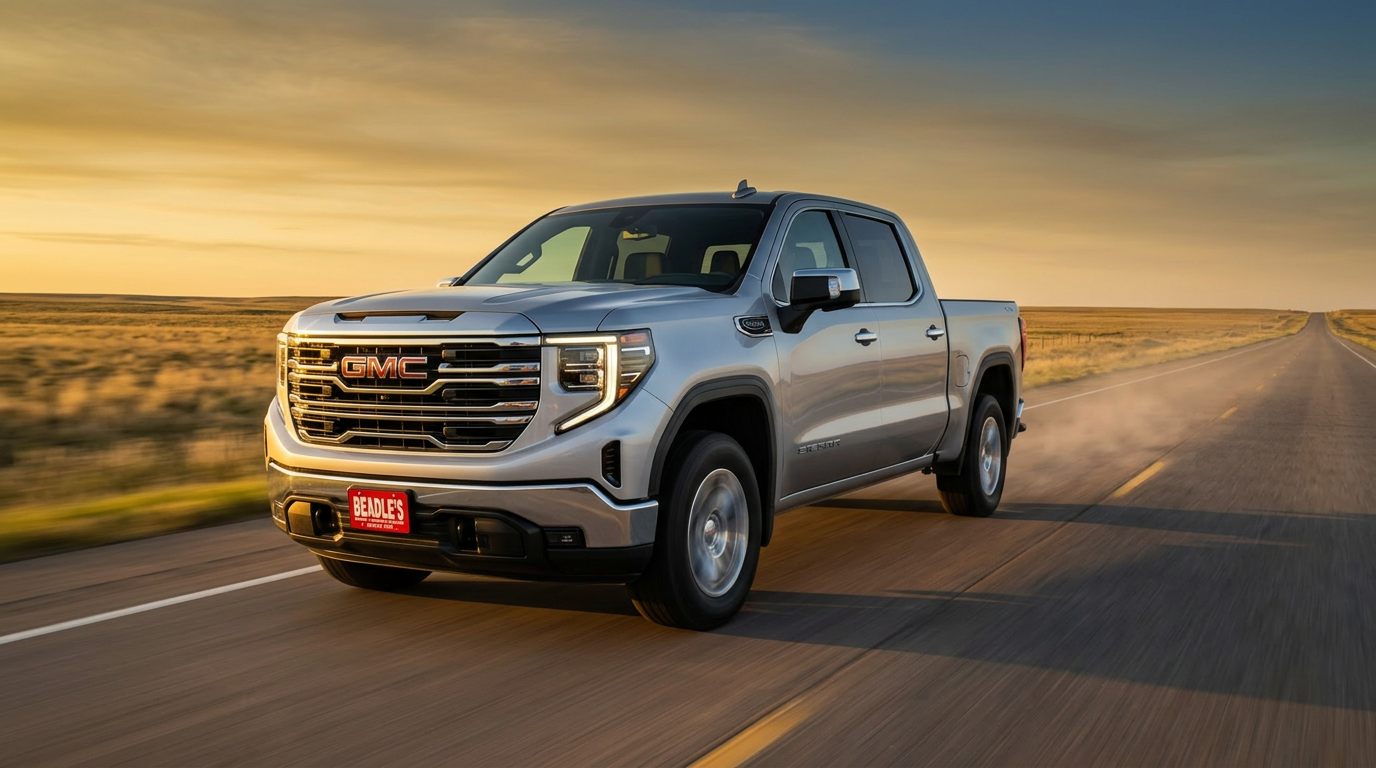 2026 GMC Sierra 1500 SLT driving through South Dakota — Beadle Chevrolet Mobridge