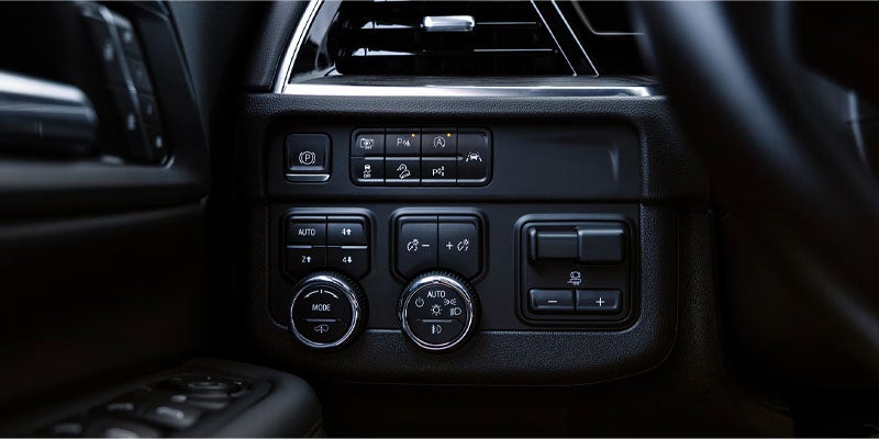Interior dashboard of 2026 Chevrolet Tahoe at dealership in Burton, OH