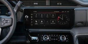 Infotainment center of a GMC Sierra 