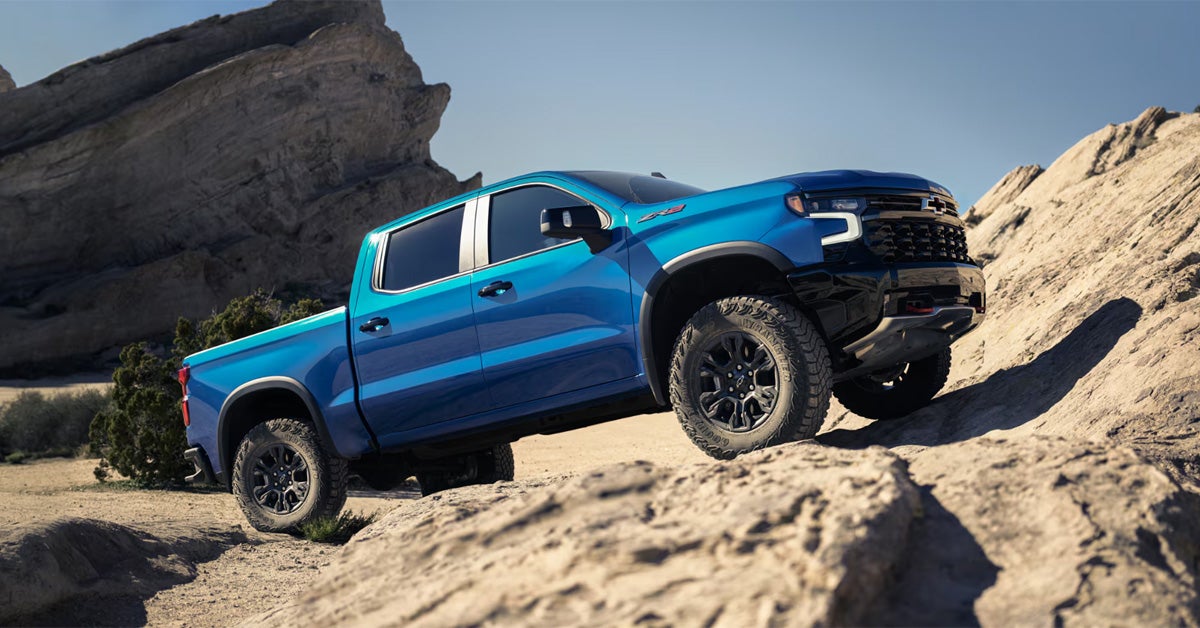 2026 Chevrolet Silverado Climbing a Mountain