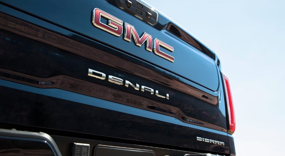 Tailgate of a black 2025 GMC Sierra 1500 Denali