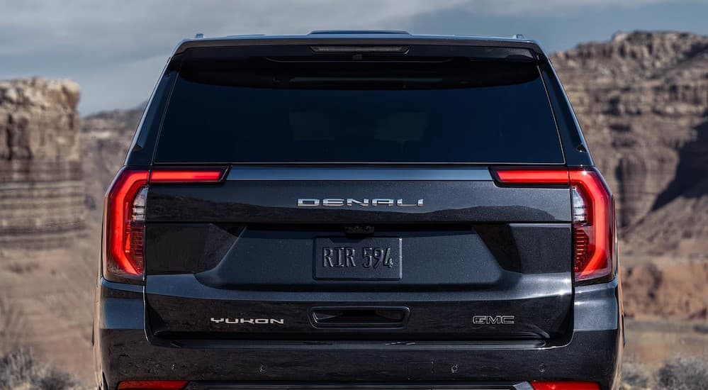 The rear end of a 2025 GMC Yukon Denali.