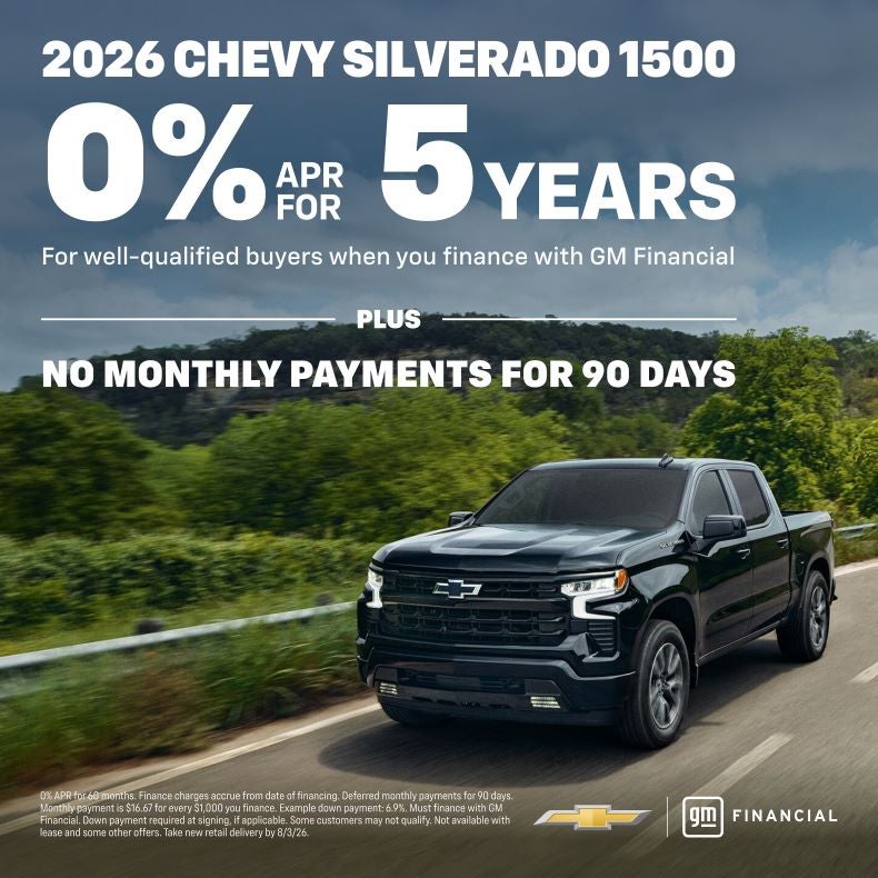0% financing for 5 years with GM Financial
