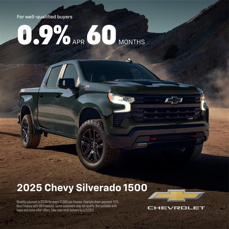 2025 Chevrolet Silverado Light Duty with 0.9% Financing Offer