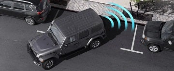 One of the safety features of the 2021 Jeep Wrangler 4XE available at Rhythm Chrysler Didge Jeep Ram