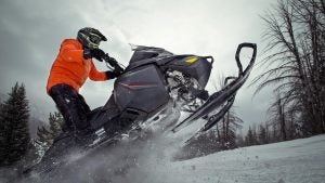 man on a snowmobile
