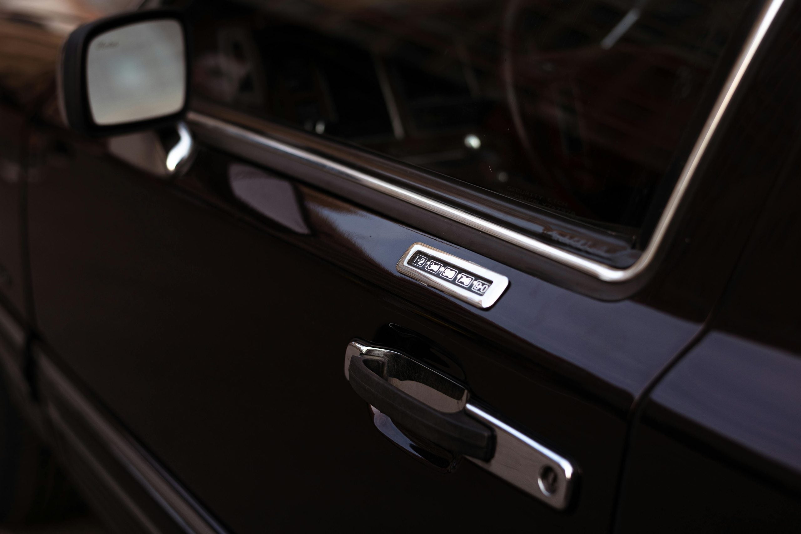 Closeup of a Vintage Black Car