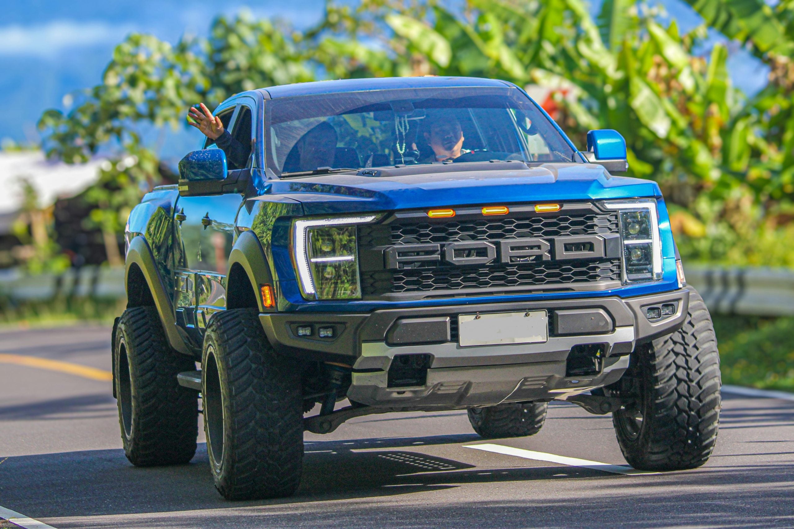 Selective Focus of Blue Ford Ranger Car