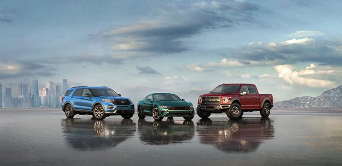 Ford Models Parked on reflective beach