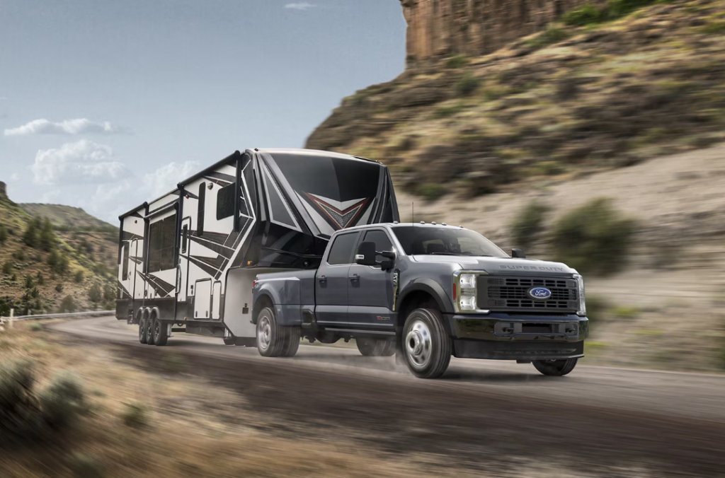 2026 Ford F-450 towing a trailer